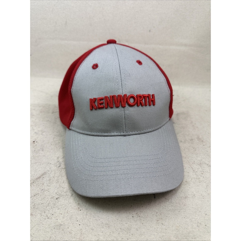 Kenworth Hat Cap Snap Gray Red Embroidered Trucker Mens Logo Cotton